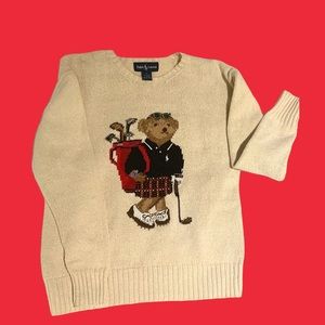 RARE Vintage 90s Ralph Lauren Polo Bear Sweater